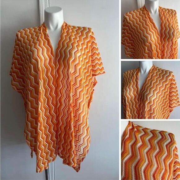 Orange Chevron Swimsuit Cover, One Size, Do Everything in Love - Picture 1 of 8